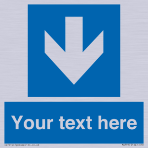 Custom Directional signage blue down arrow 